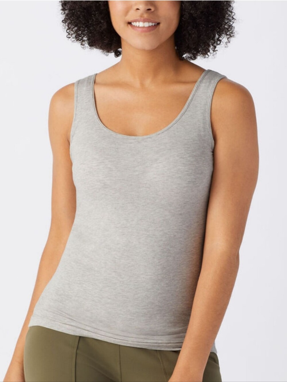 Women's Duluth Trading Co gray No-Yank Wireless Built-In Bra Tank Sz S